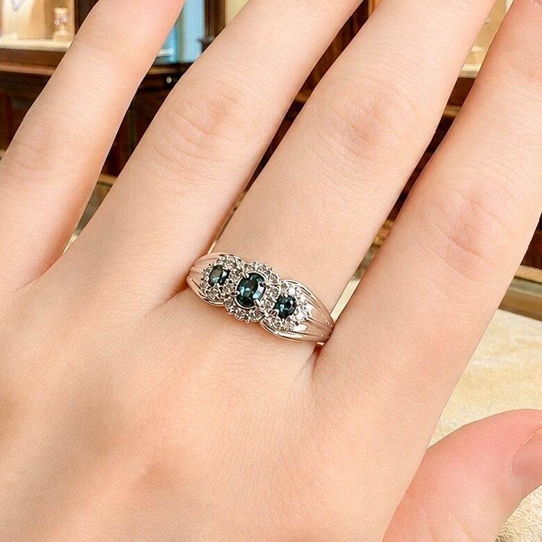 【山形県天童市さとう質店】STAR JEWELRY Pt950サファイアリング 山形県天童市さとう質店