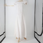 フラダンス 衣装 ワンピース ドレス マーメイドライン エムエムジェイ ホワイト系 MermaidLine MMJ 日本製 ワンカラー フリル かわいい 華やか 上品 きれい 明るい 白 ハワイアン アロハ ハワイアンプリント フラ ダンス レッスン 練習