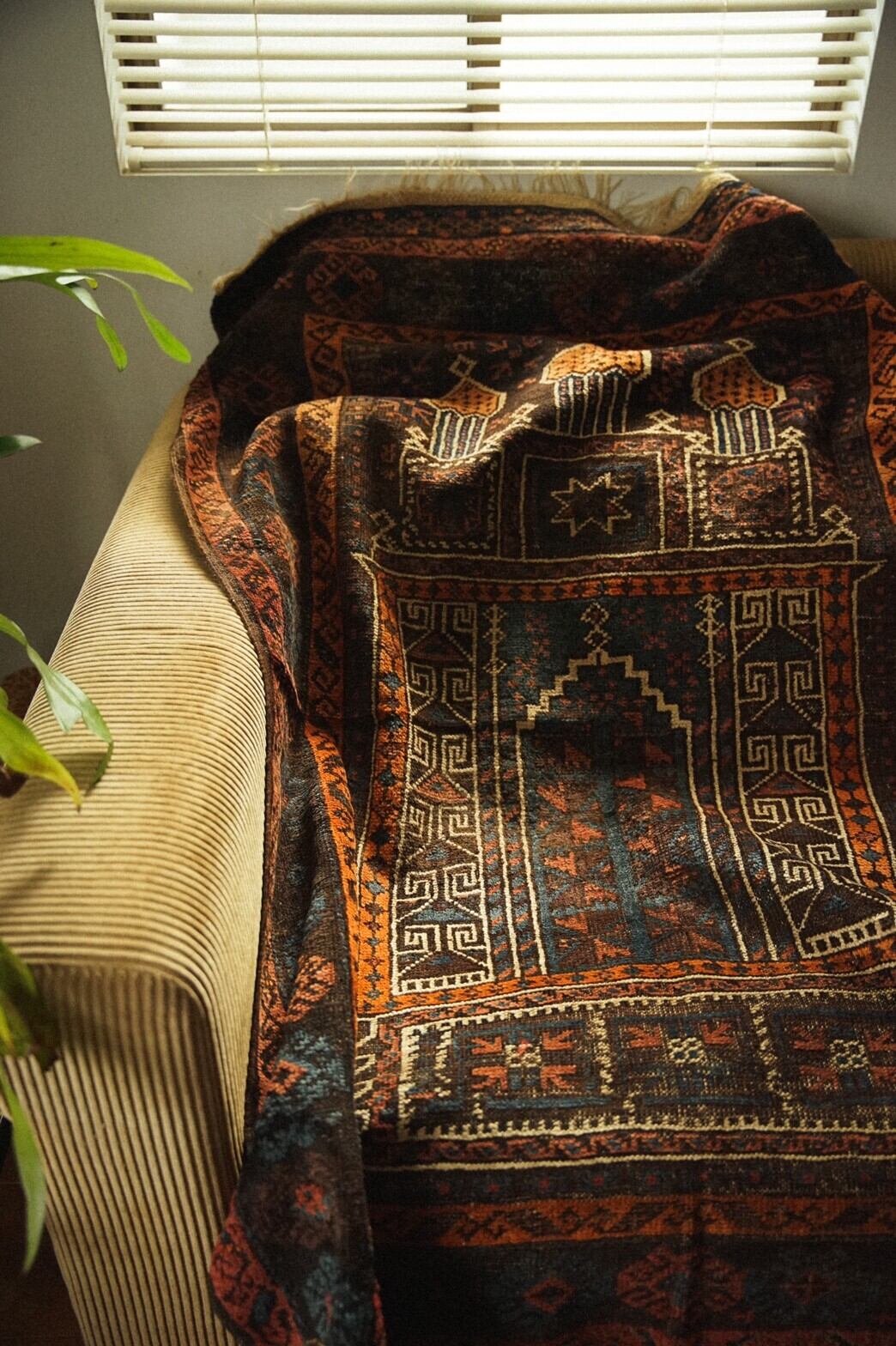 374-Vintage Baluch prayer rug