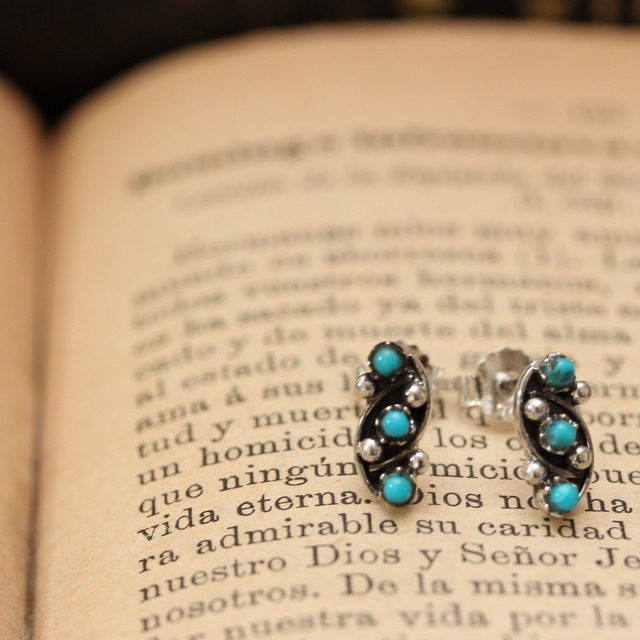 *native silver925 turquoiseスタッドピアス