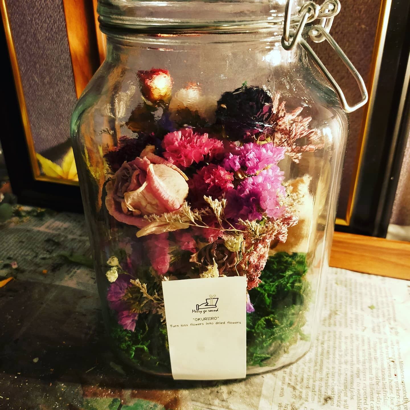 "永"ブーケインボトルM【"Ei"Dried flowers Bouquet in Bottle M】