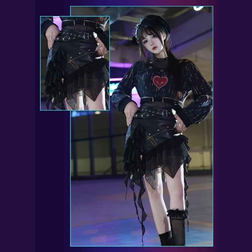 ゴスロリ通販 With U ファッション 地雷女子 パンク 3点セット