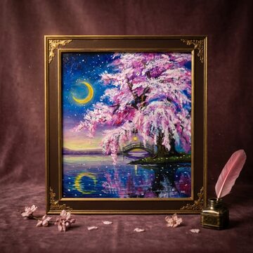 油絵 油彩 油彩画 絵 絵画【花火大会】 | Pay ID