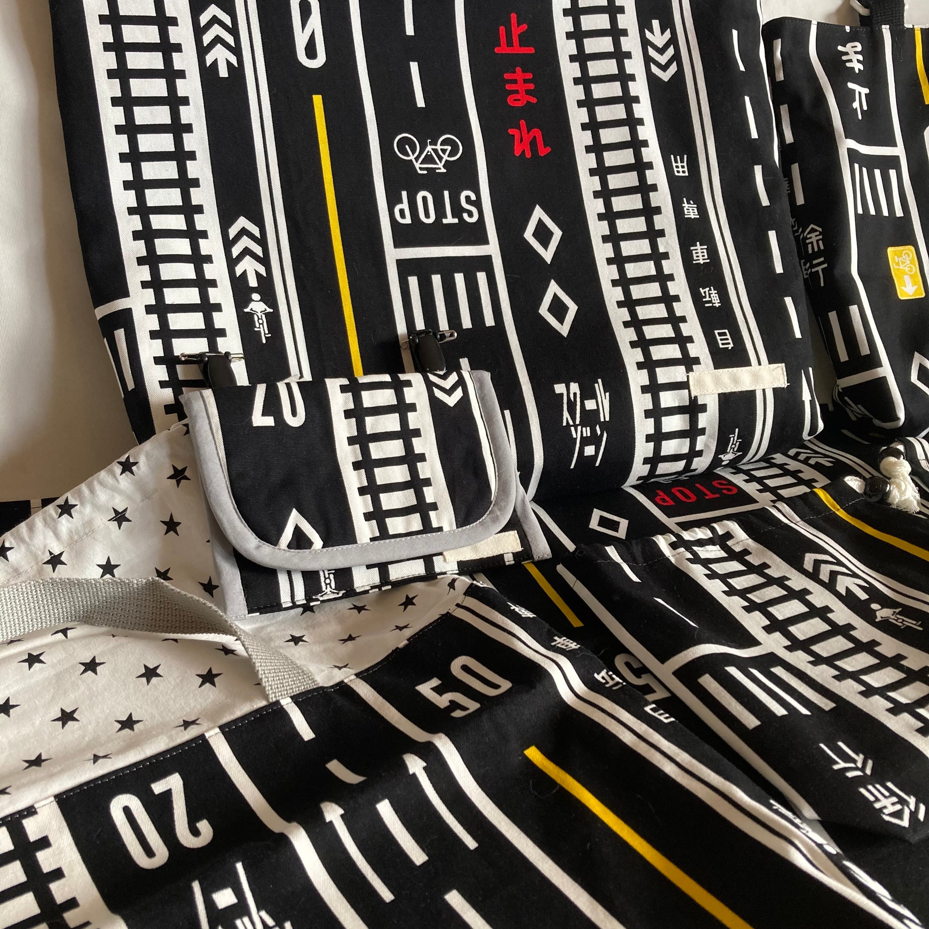 オーダーOK】入園入学セット76道路標識交通ルール車☆B手提げレッスン