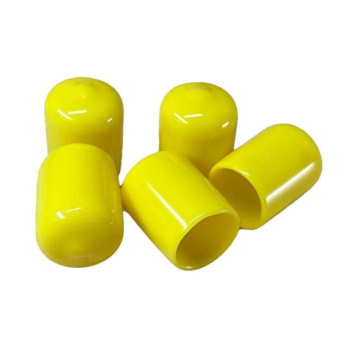 ディッピングキャップ ロープスティックの先端キャップ 100個セット 黄色 Φ14用 長さ2cm 怪我防止 保護 注意喚起 イベントや公園 他の色やサイズもお気軽にご相談ください 黒や白なども標準色としてあります