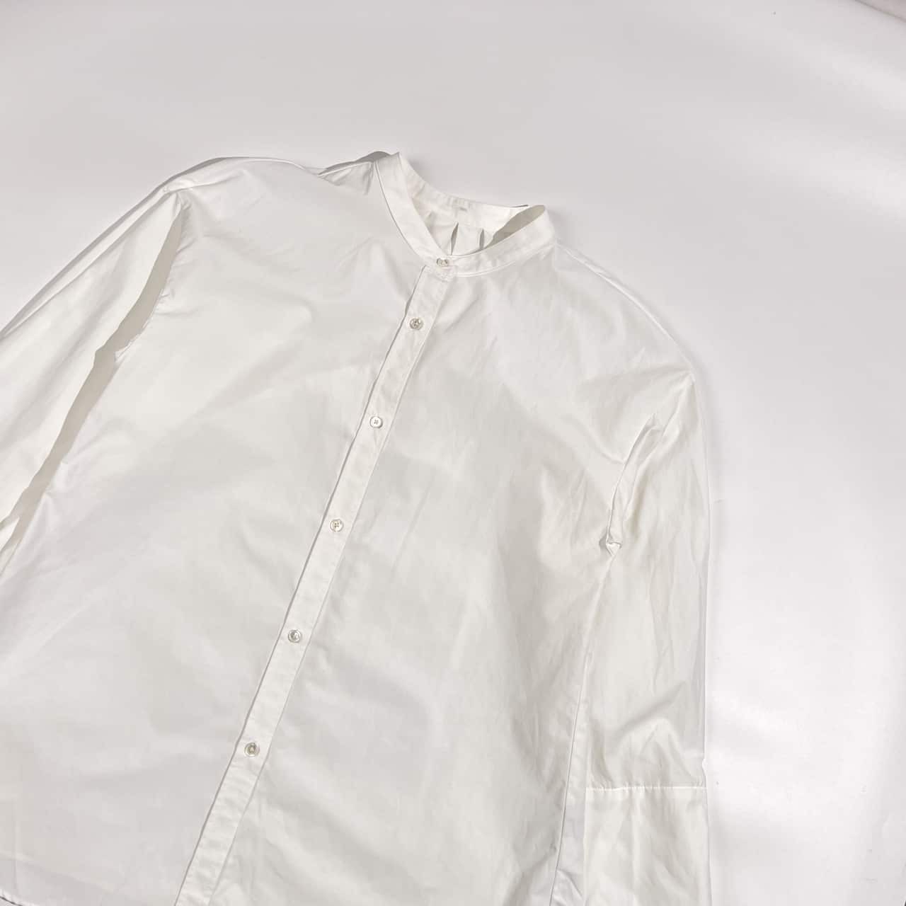 united arrows green label relaxing グリーンレーベル バンドカラー 長袖 シャツ /ホワイト系 レディース