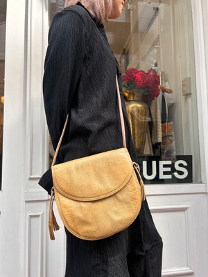 Yves Saint Laurent / vintage yellow beige shoulder bag.