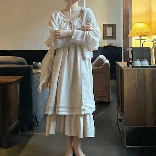 バックリボンコットンジャンスカ ・8496