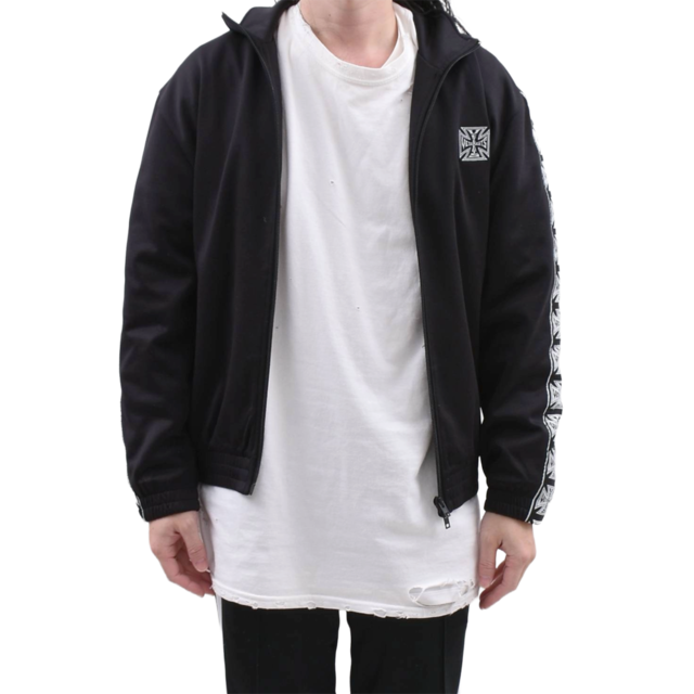 【VETEMENTS】BIKER CROSS TAPE TRACK ZIP-UP