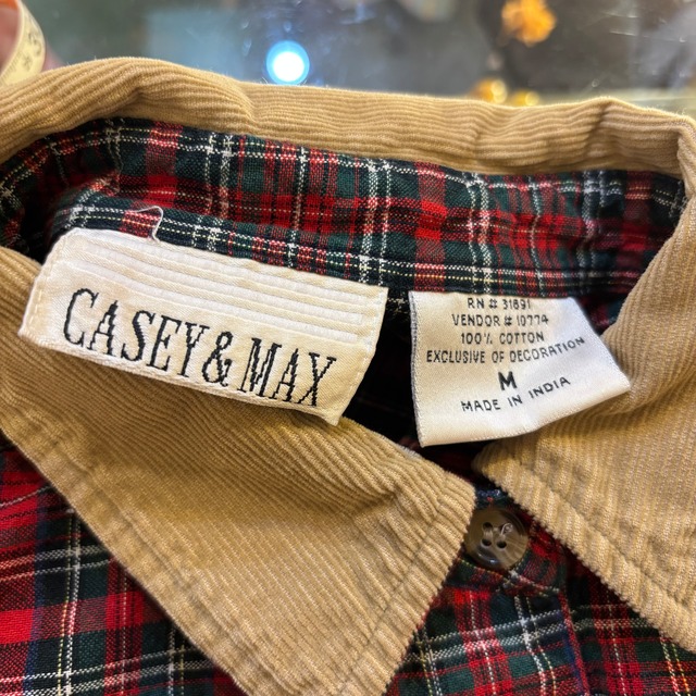 Christmas motif check shirt