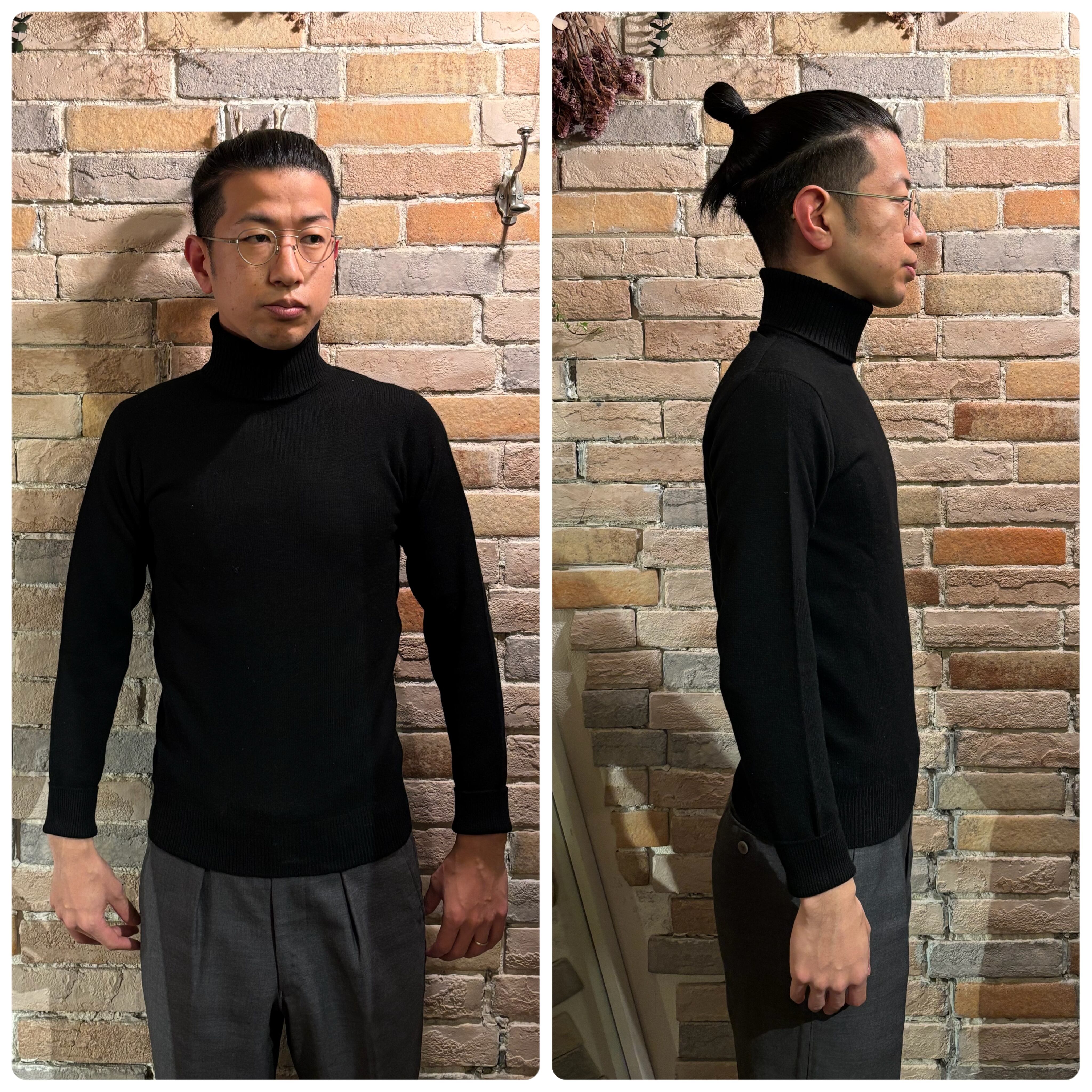 ballantyne 旧タグ ウールタートルネックニット Ballantyne デッドストック black スコットランド製 タートルネック