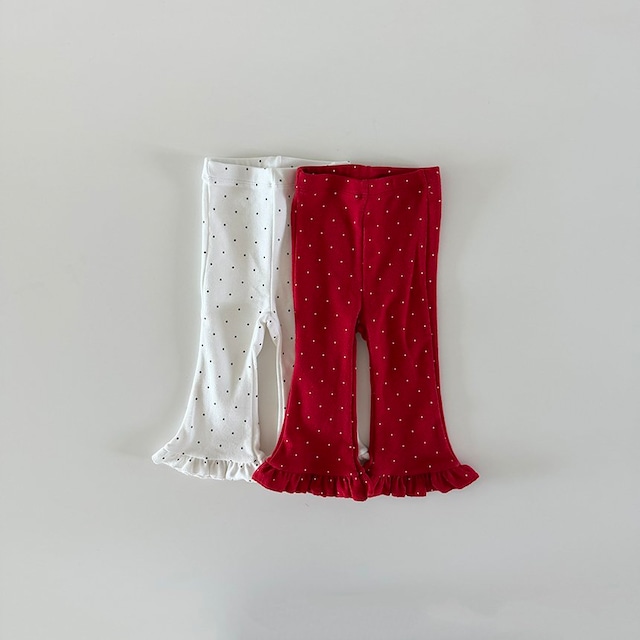 【取寄】here i am|frill dot leggings|フリルドットレギンス|12M-120|kids|26 autumn