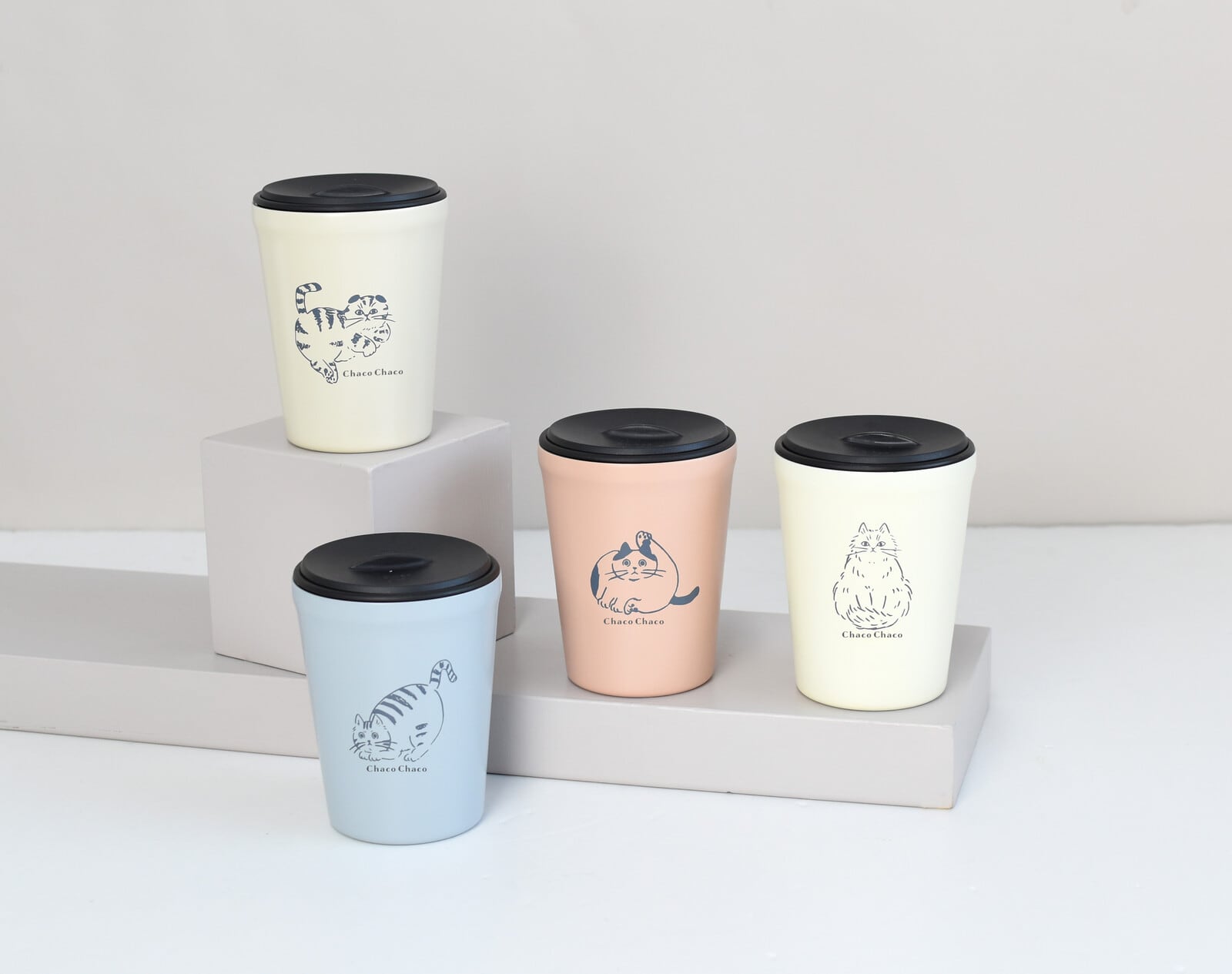 保冷保温フタ付ステンレスタンブラー|ChacoChaco 猫 ねこ ネコ 猫雑貨 猫グッズ かわいい プレゼント 贈り物 おうち時間 おうちカフェ