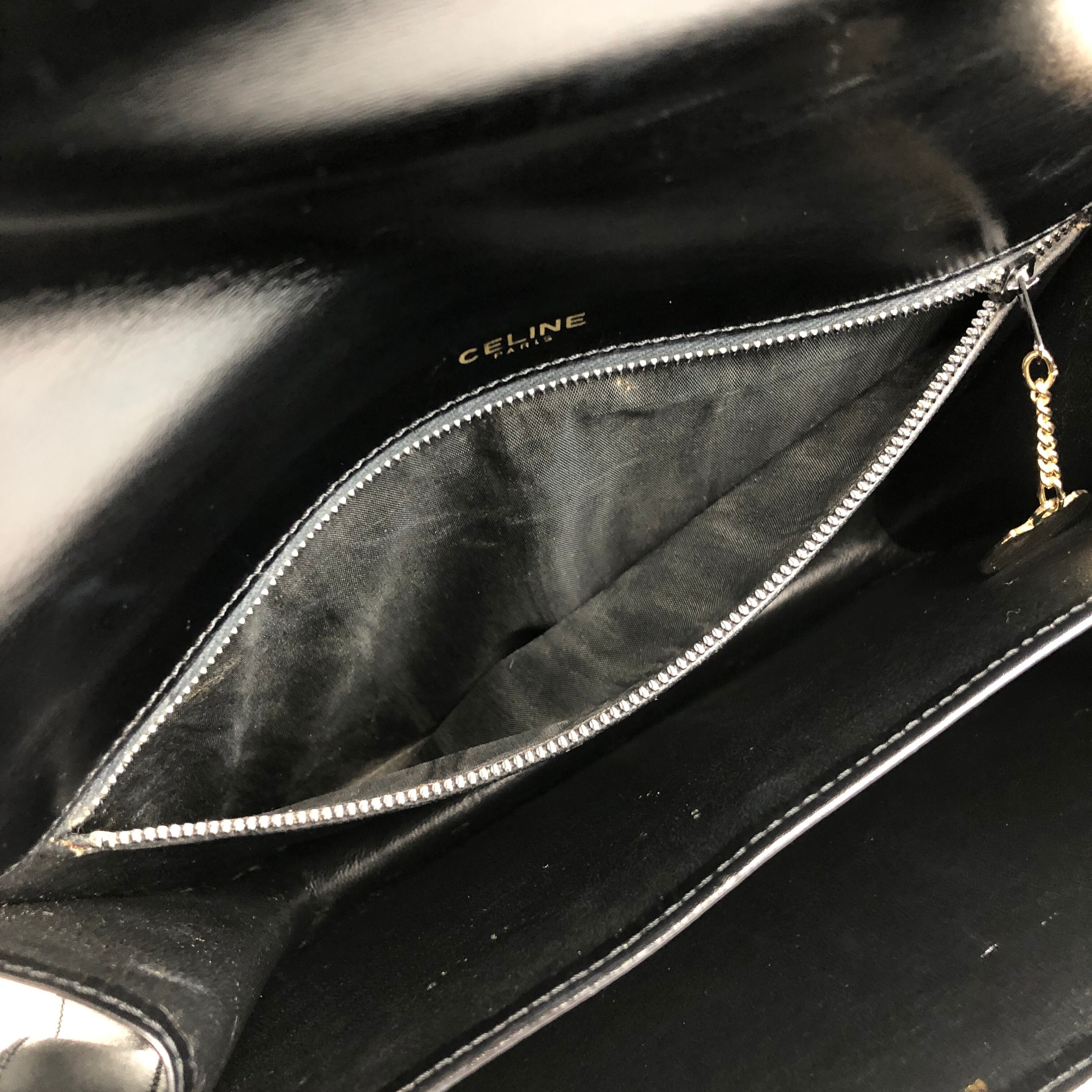 CELINE セリーヌ ショルダーバッグ ブラック ホースシュー レザー