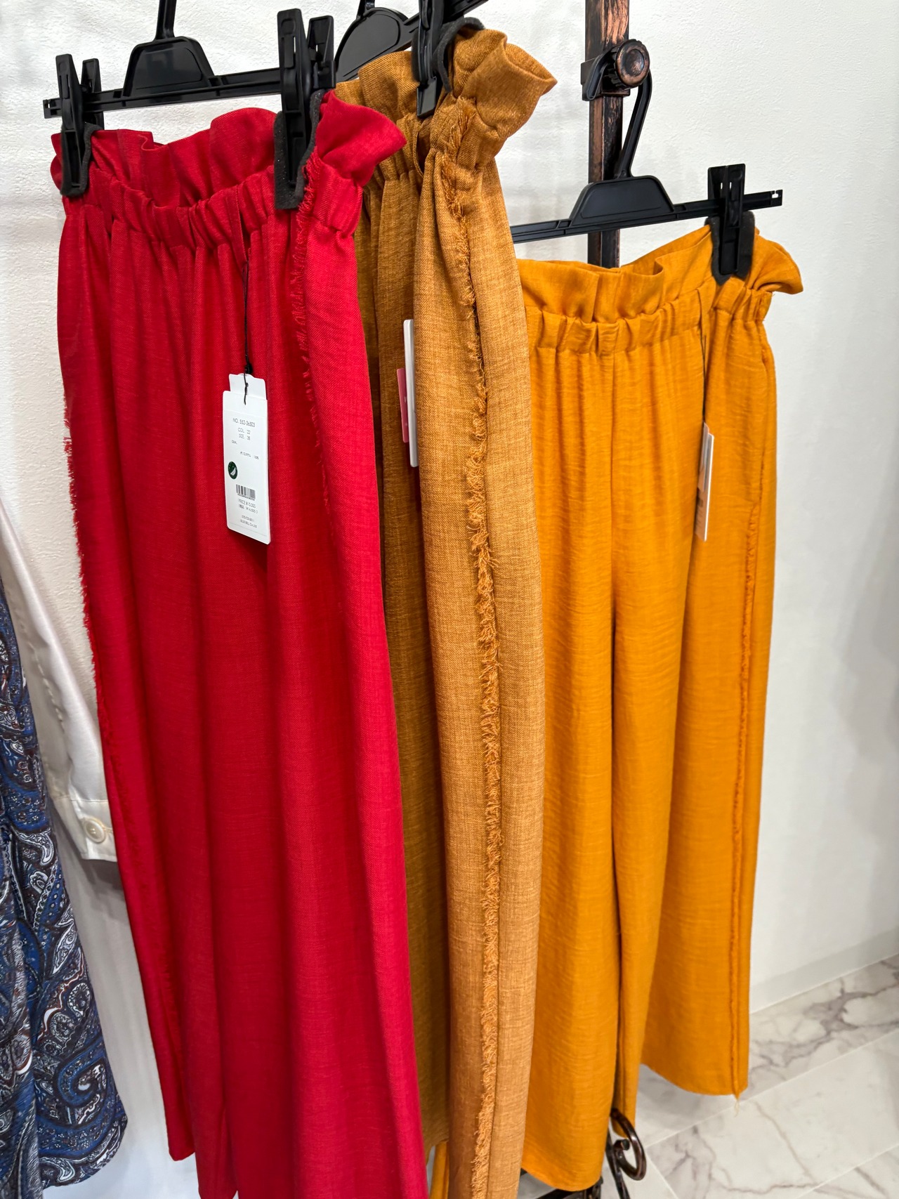 NUS リネンライクツイルフリンジパンツ　-36503