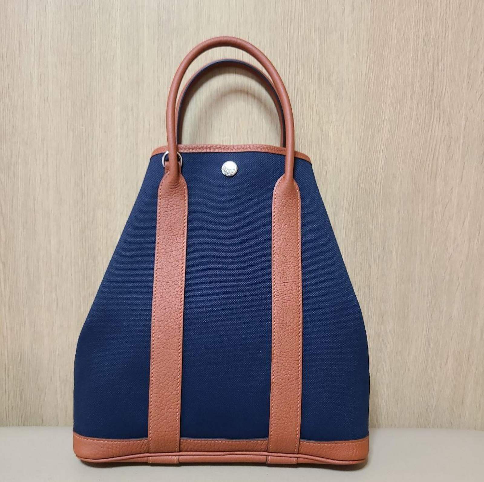 HERMES エルメス ガーデンファイル PM トートバッグ ネイビー 