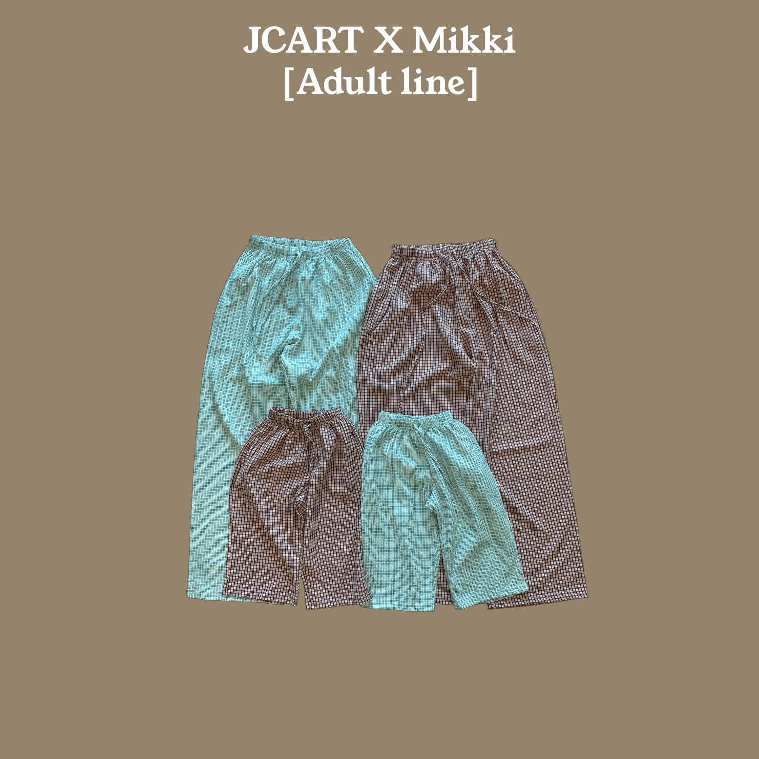 ※予約【mikki】check pajamas pants/Free