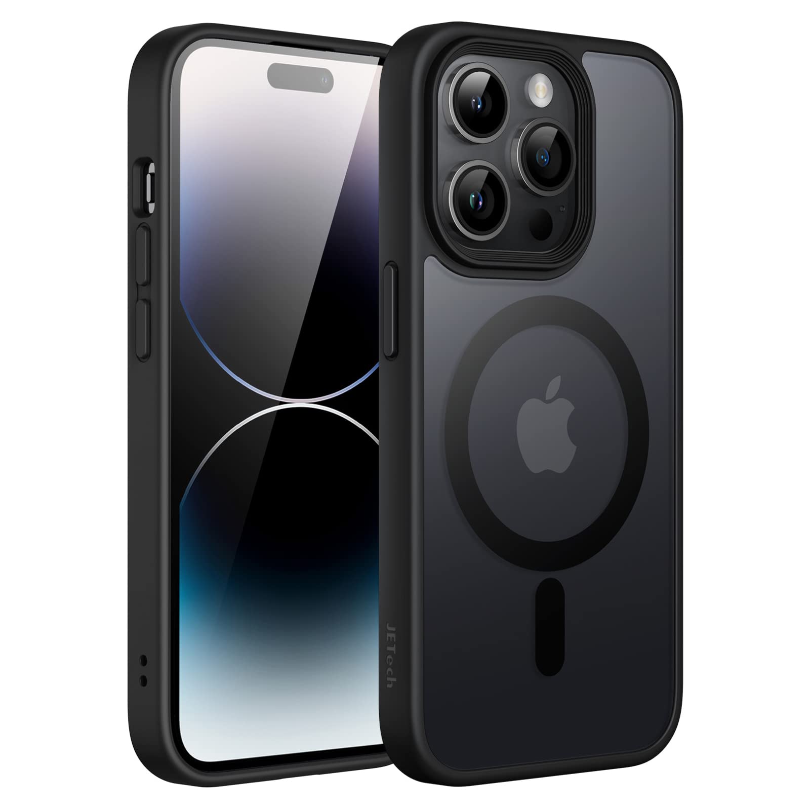 JETech iPhone 14 Pro用 マグネットマットケース (ブラック)