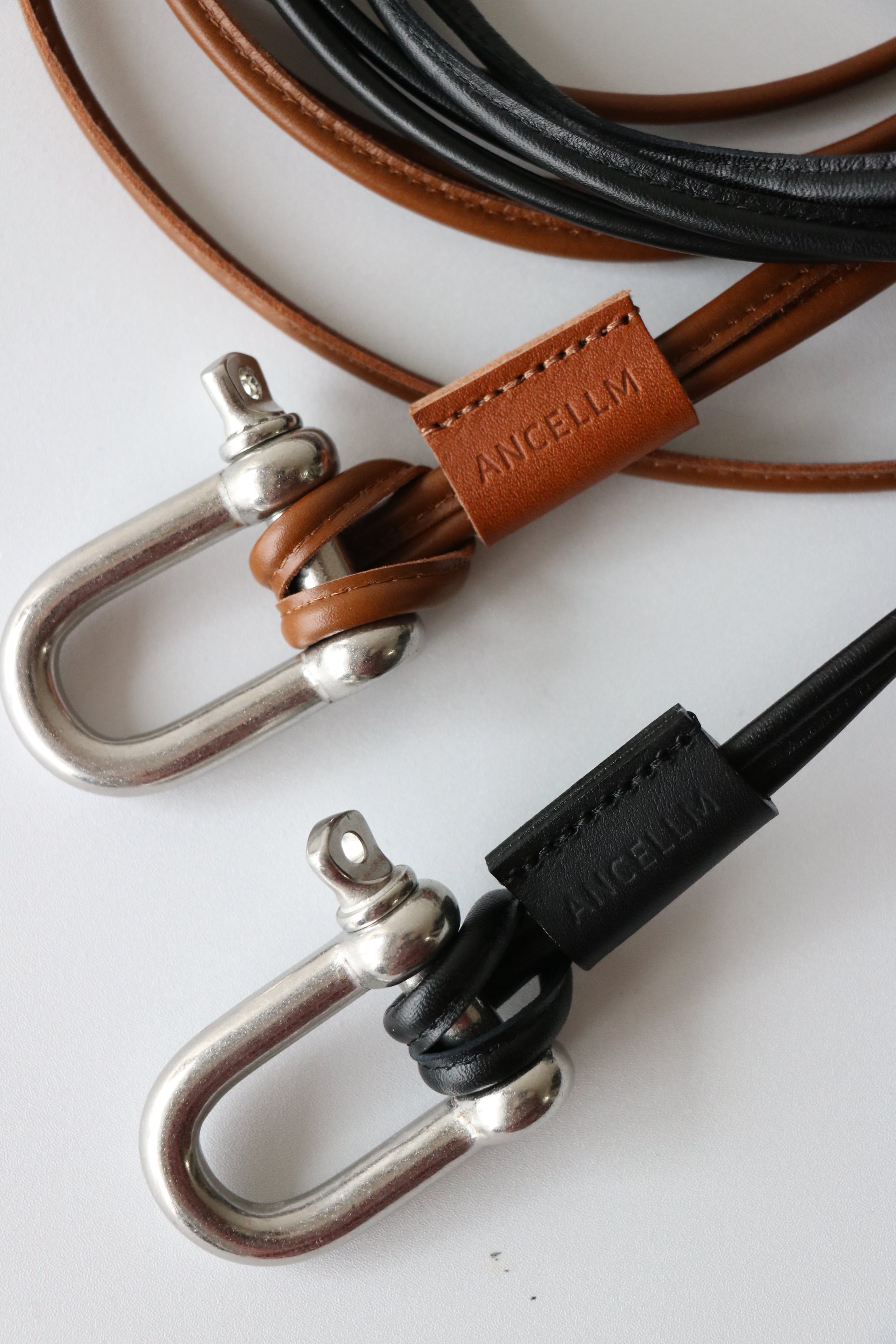 ANCELLMレザーロープベルト　ブラウン Ancellm / LEATHER ROPE BELT / ANC-GD12 / アンセルム レザーロープ
