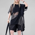 Irregular Patchwork Cut-Out Design Top(ME460)