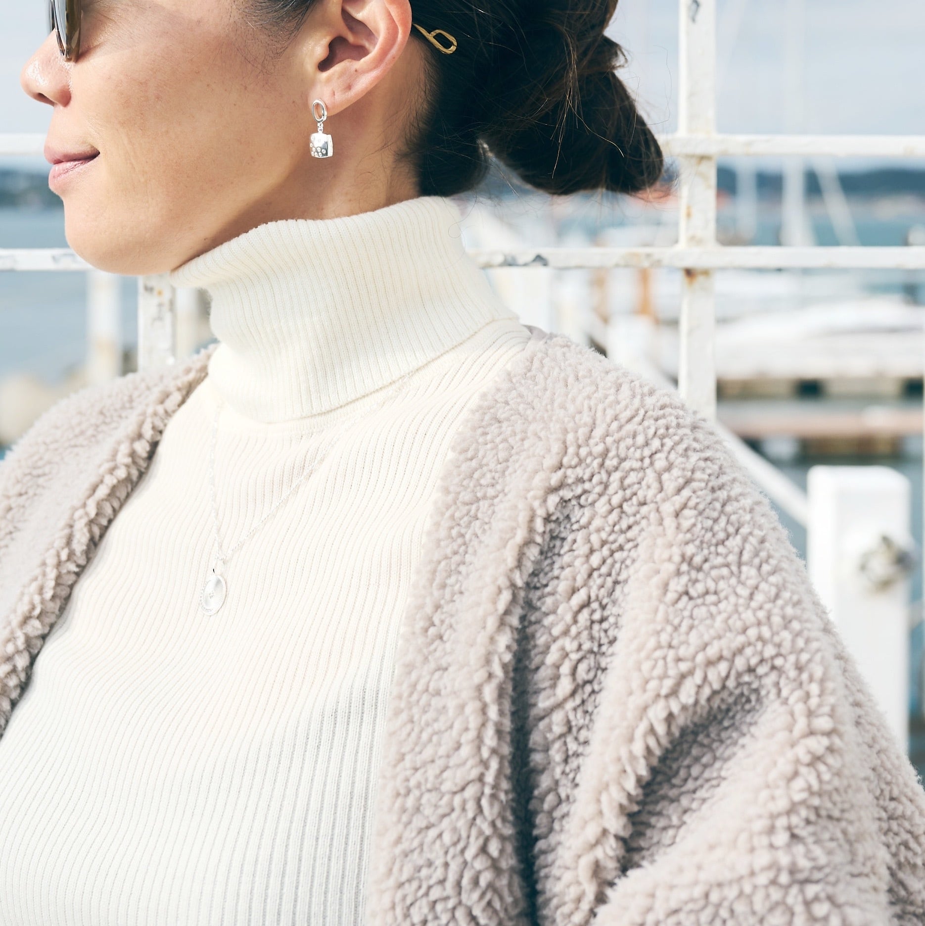 三日月 と 星 の コイン ネックレス 月星 with フィガロチェーン