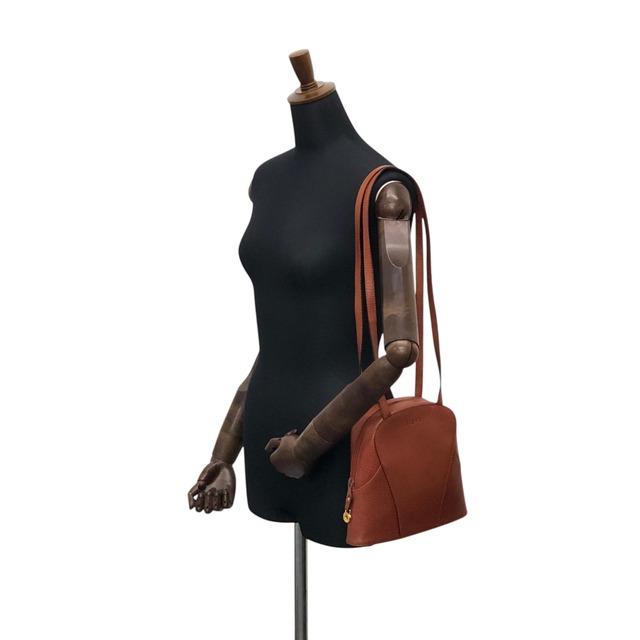 LOEWE ロエベ ショルダーバッグ ブラウン ロゴ型押し レザー vintage ヴィンテージ オールド hhdfi4