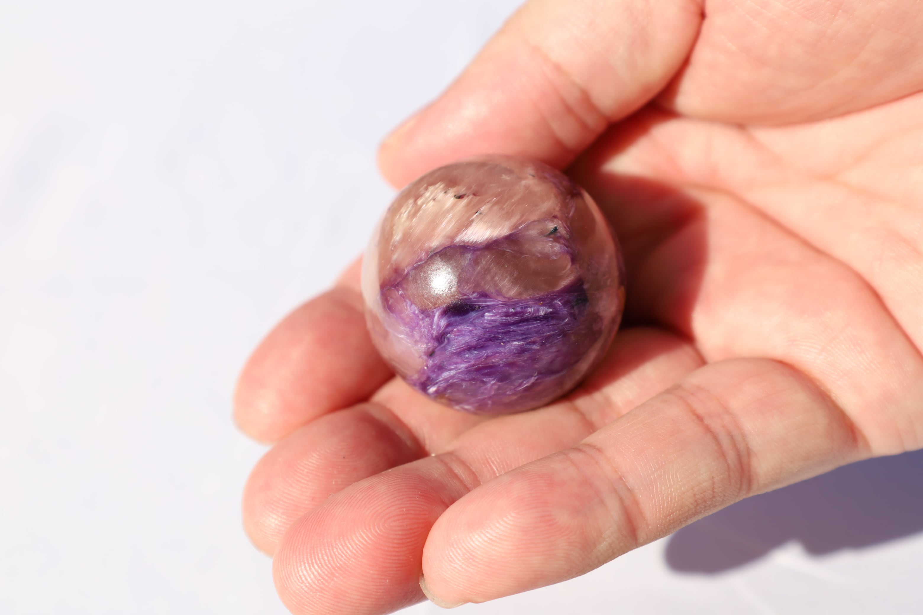 ピンクチャロアイトスフィア丸玉チャロ石商品コード：CHAR2408240001