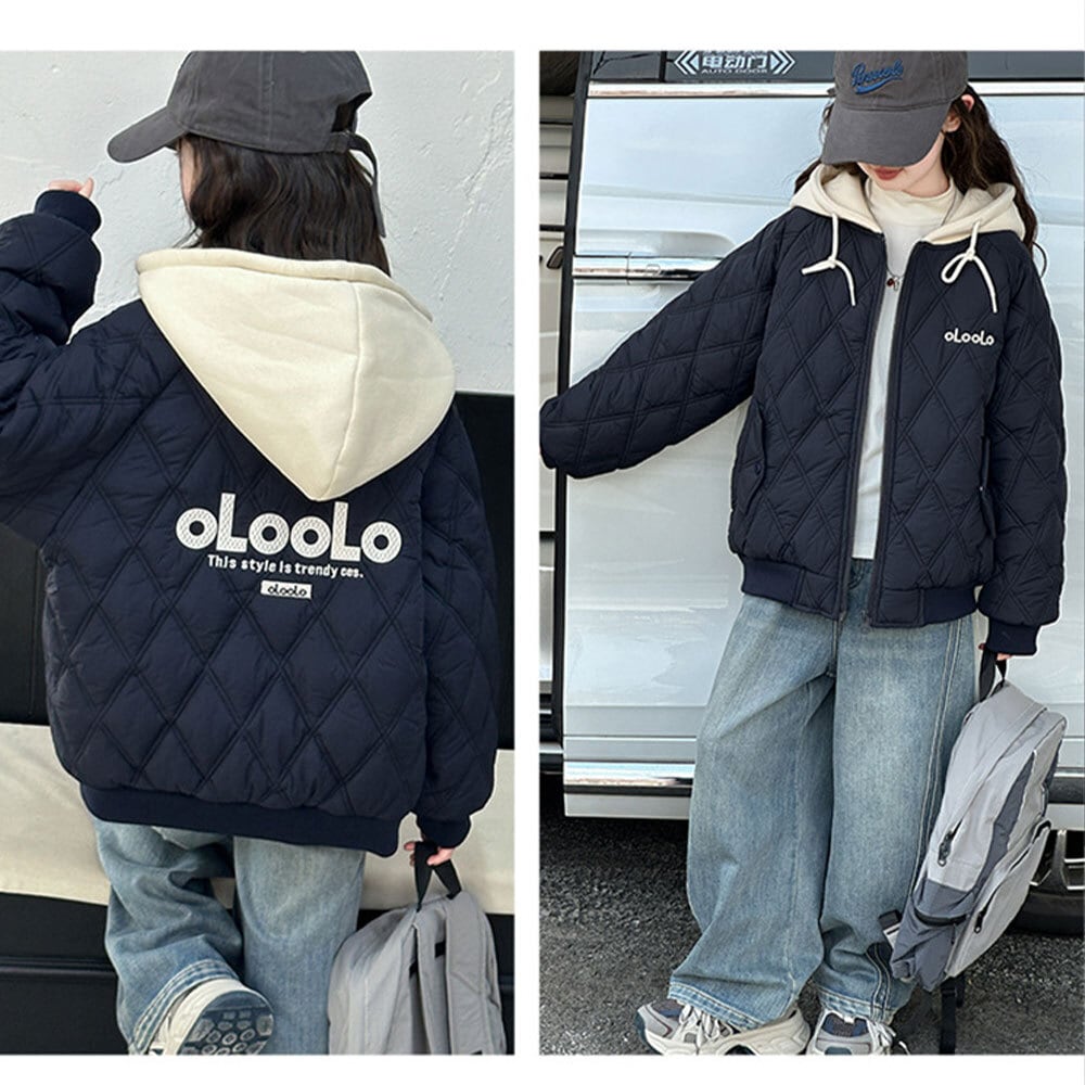 【送料無料】 子供服 女の子 フード付き 中綿 ジャケット キッズ 小学生 中学生 秋冬 アウター おしゃれ カジュアル シンプル 防寒 保温 暖かい 防風 アウトドア 通学 大人可愛い 大人女子