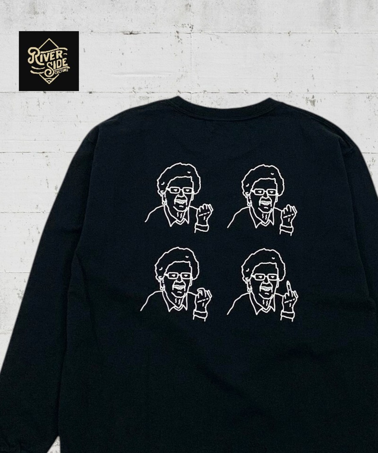 RSC×BROTHERMERLE FU●K じいちゃん ロングスリーブ　T-シャツ