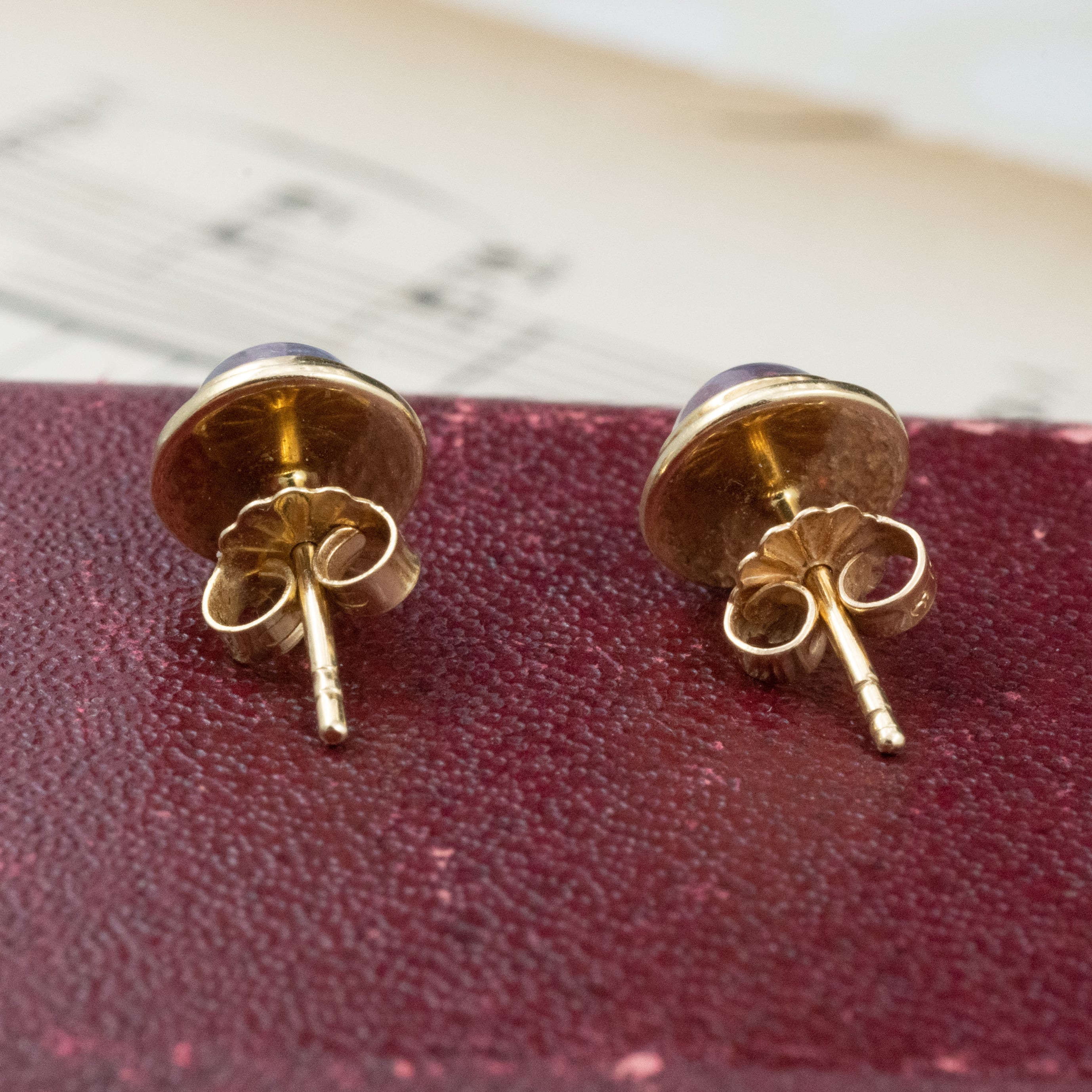 外国製 レトロデザイン K14 ブルームーンストーン ピアス 〜幻想的な月