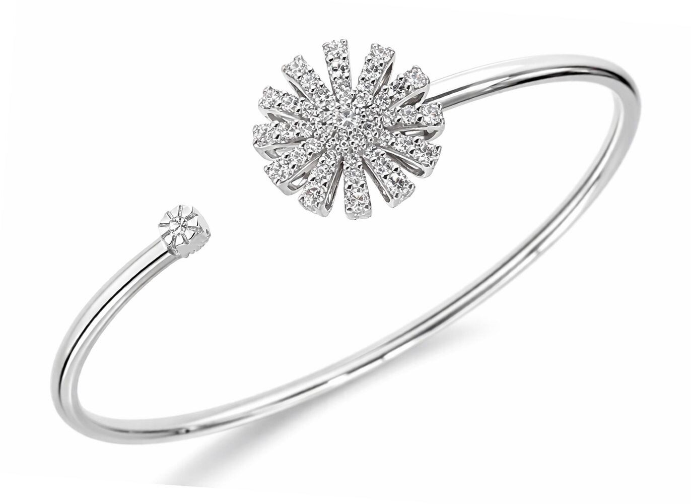 極美品 ギャラ付き DAMIANI ダミアーニ Margherita マルゲリータ ダイヤモンド ブレスレット バングル K18 WG ホワイトゴールド
