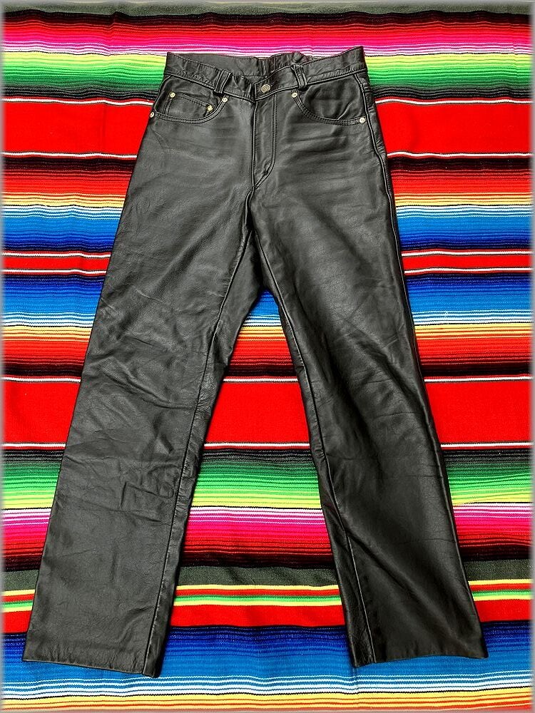 ☆SCHOTT ショット USA製 レザー パンツ size 30 ブラック 黒 ②☆検索
