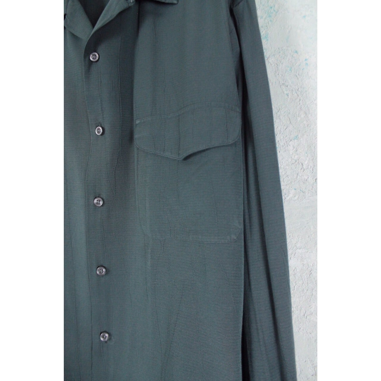 PERRY ELLIS フラップポケットレーヨンオープンカラーシャツ 【CU-1289
