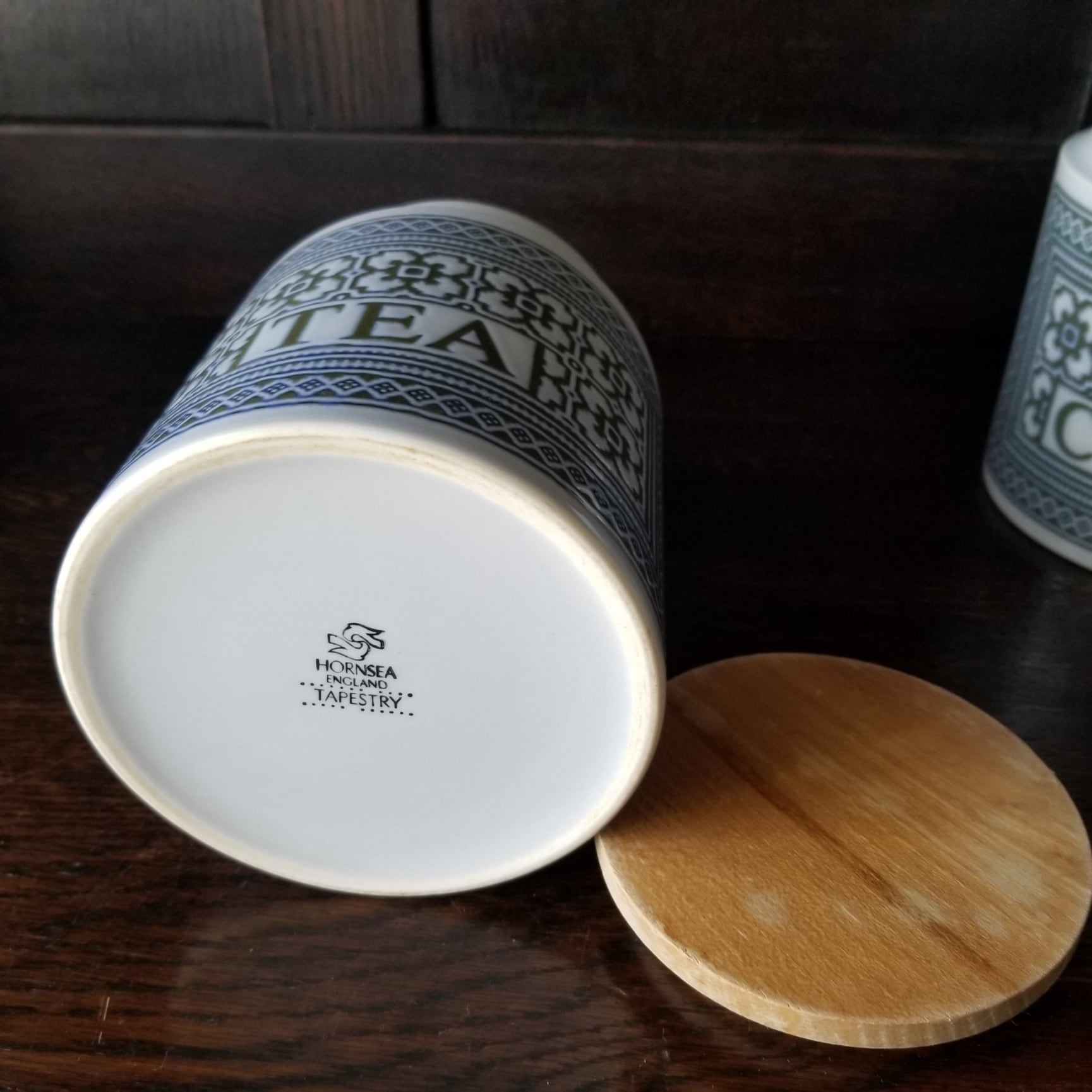 HORNSEA ホーンジー タペストリー　TEAキャニスター HORNSEA ホーンジー Tapestry TEA 中キャニスター | ヴィンテージ雑貨