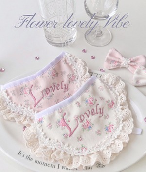 予約 【pecoramou select】Flower lovely bib