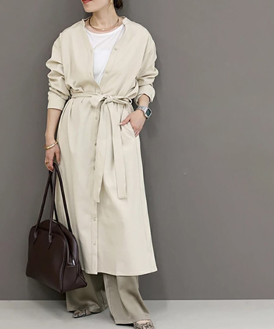 カーディガンシャツワンピ【w-30371】