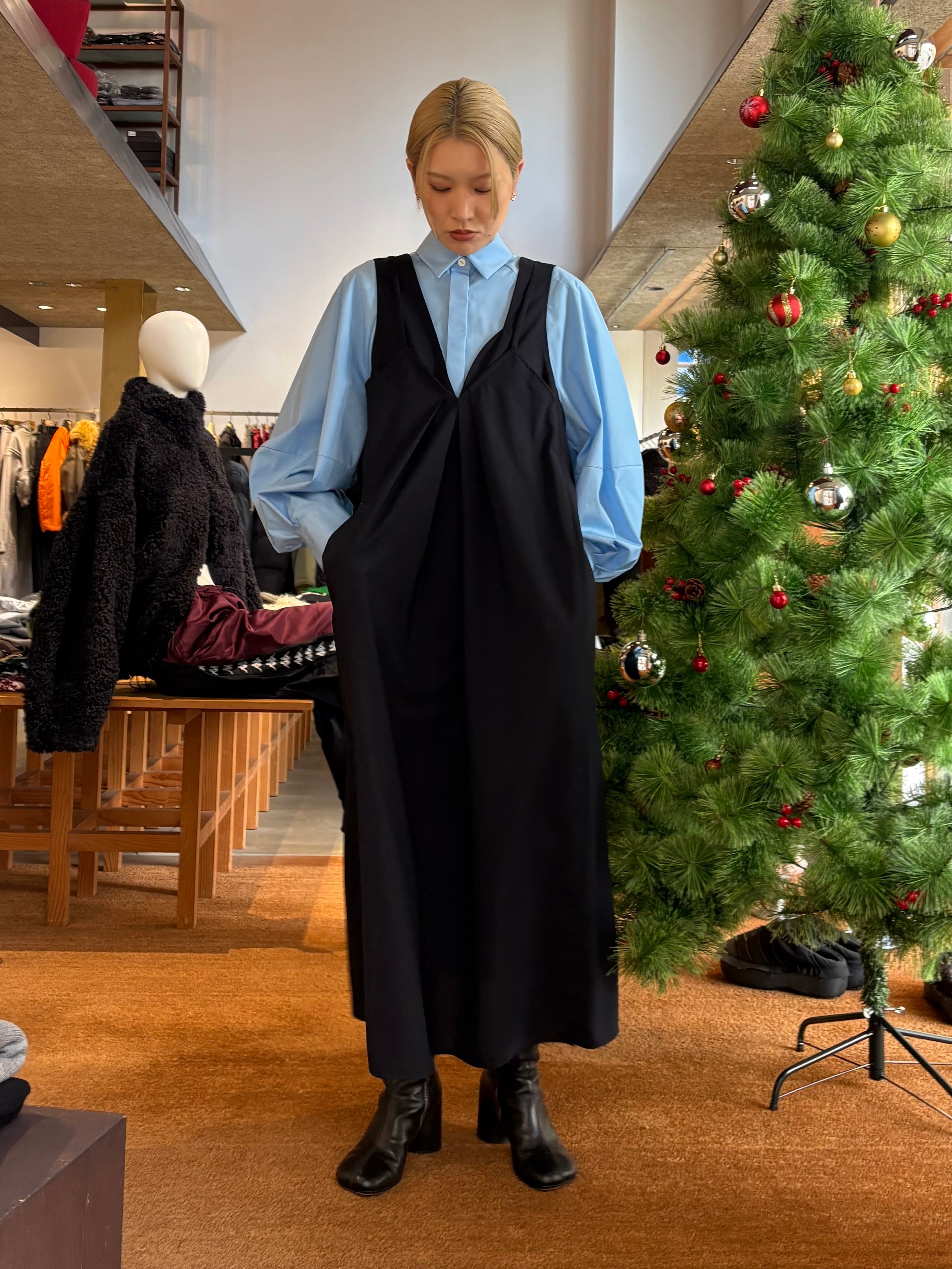 26SS】ENFOLD エンフォルド / LAYERED-LIKE JUMPER SKIRT / ジャンパー