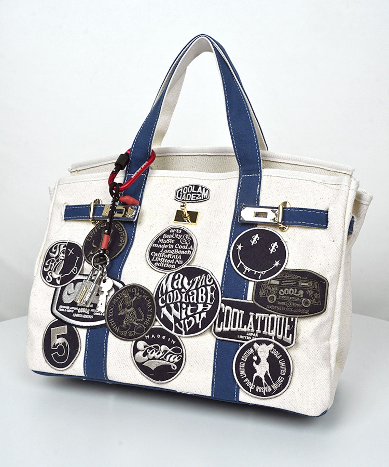 -数量限定-【直営限定ITEM】TYPE-A バイカラーワッペンターンロックハンドバッグ　CQ-49510H