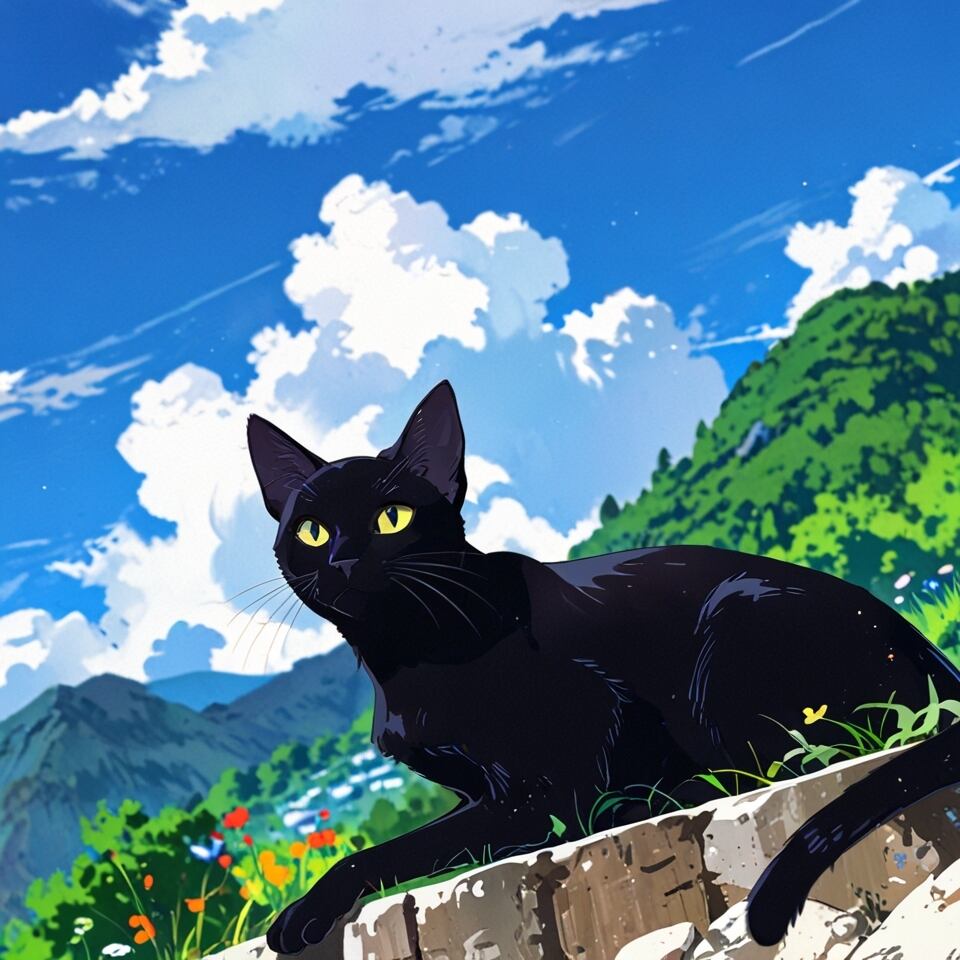 空を見上げる猫【AIイラスト】（20枚セット） | ImaginaryStock