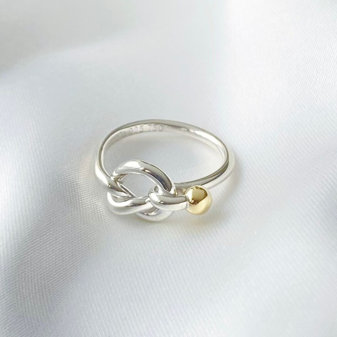 TR6117】Tiffany&Co. love knot ring/silver925,K18/ティファニー 