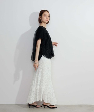 2605147 オーバーチュールスカラップTシャツ black