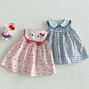 【BABY&KID】夏作カートンネコ柄ノースリーブワンピース