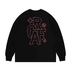 スターレタープリントアメカジロングTシャツ　1088