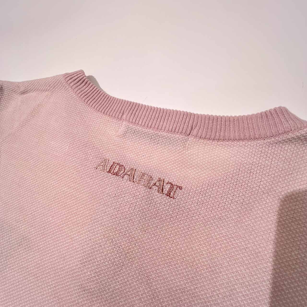 adabat アダバット ロゴ刺繍 ボタン レーヨン&アクリル ニット ベスト 46 /メンズ/うすピンク系/ワールド/日本製/薄手