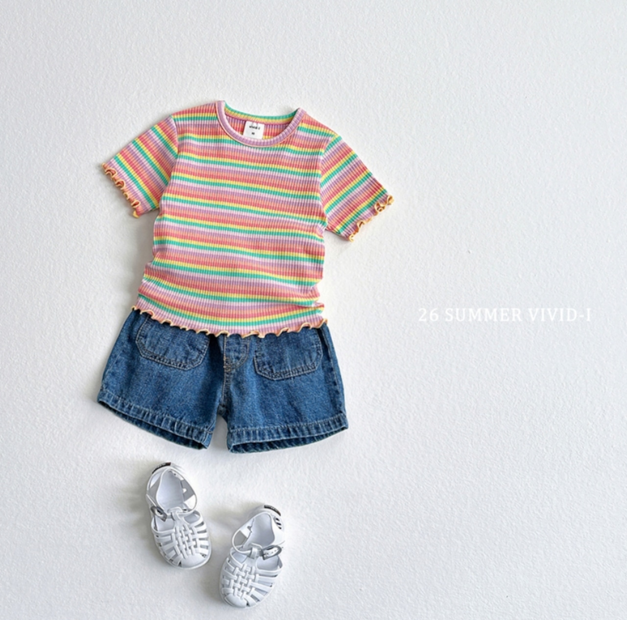 【取寄/韓国直送】VIVID-I 26/SM リボンボーダータンクトップ|夏服|韓国子供服