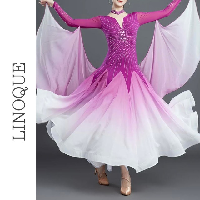 グラデーションラインストーンロングドレス 3color 【L00065】