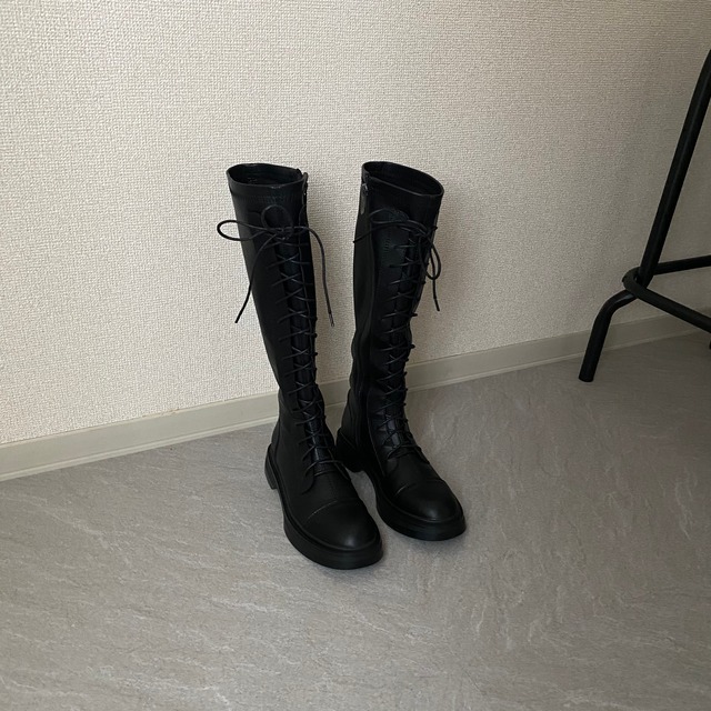 lace up long boots