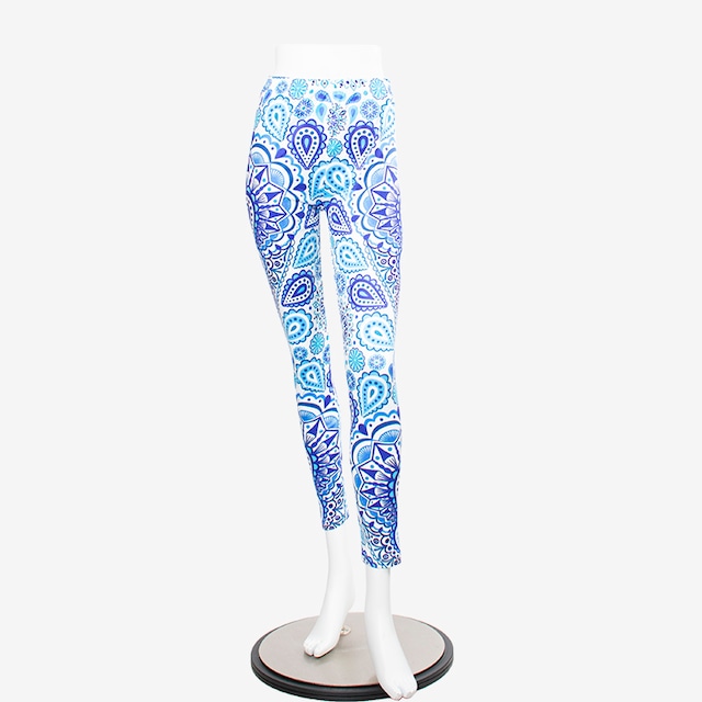 レギンス　ブルーペイズリー　Leggings Blue Paisley