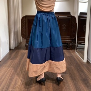 taffeta bicolor skirt blue