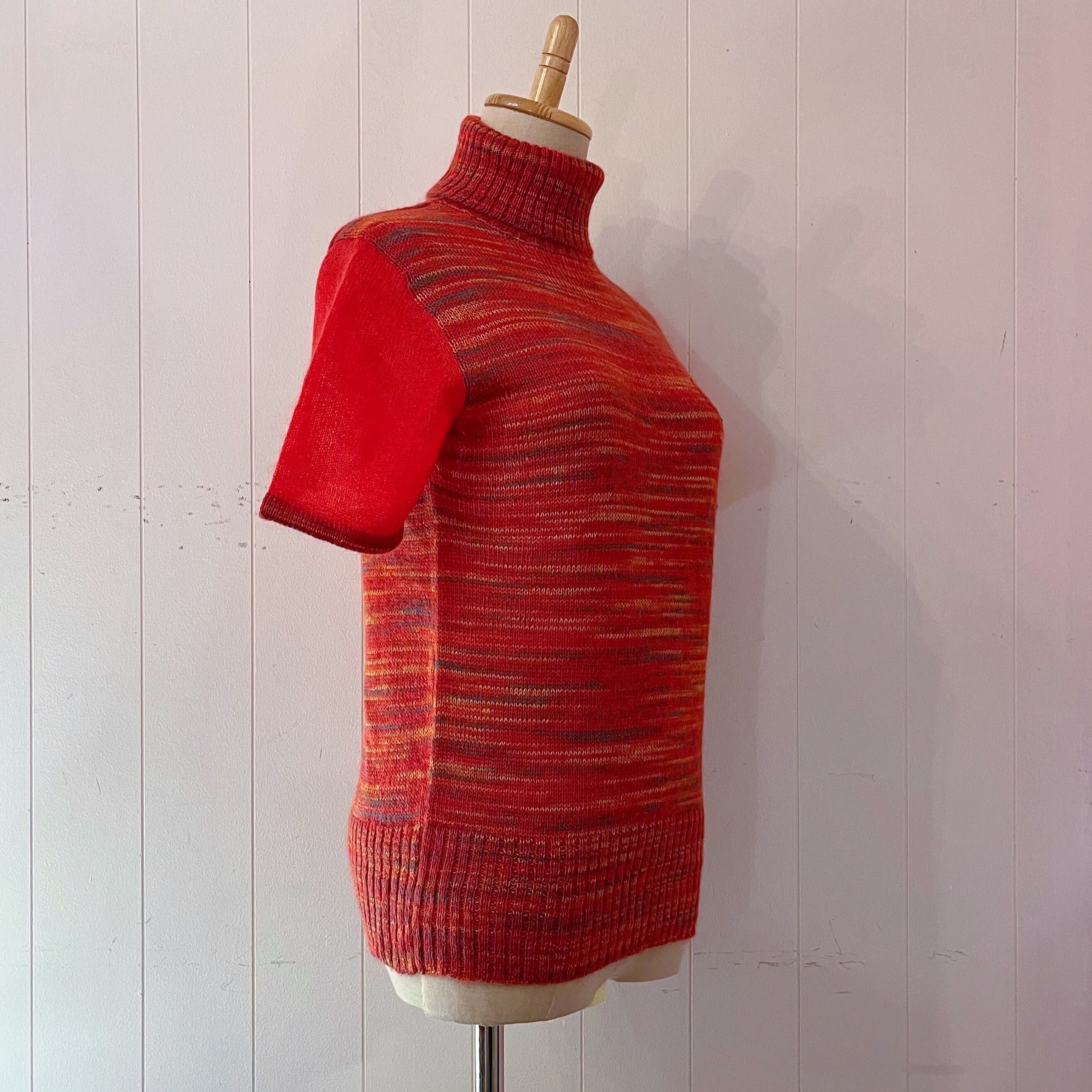 multi color turtle neck knit sweater